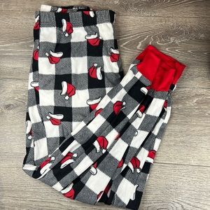 Plaid Santa hat pajama pants